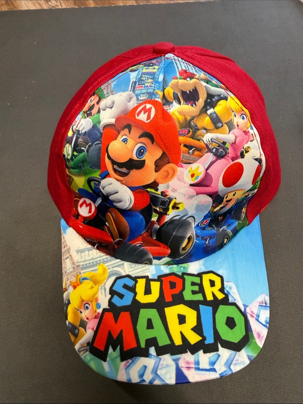 Nintendo Super Mario Kids Red & Multicolor Racing Hat